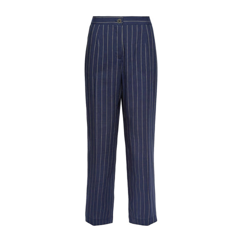 Elena Mirò Pantaloni Pantalone Donna gessato misto lino 44 - Francavilla Moda